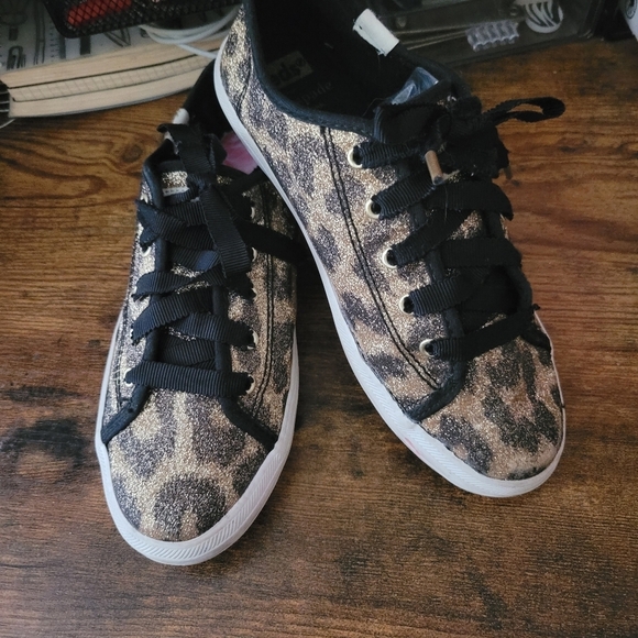 Kate Spade Keds Kickstart Jr Leopard Print Sneakers 👟 Size 1 girls - Picture 1 of 8